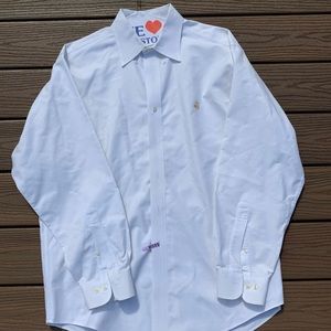 Brooks Brothers White Oxford Shirt with Logo, 100% Cotton, Barely Worn!